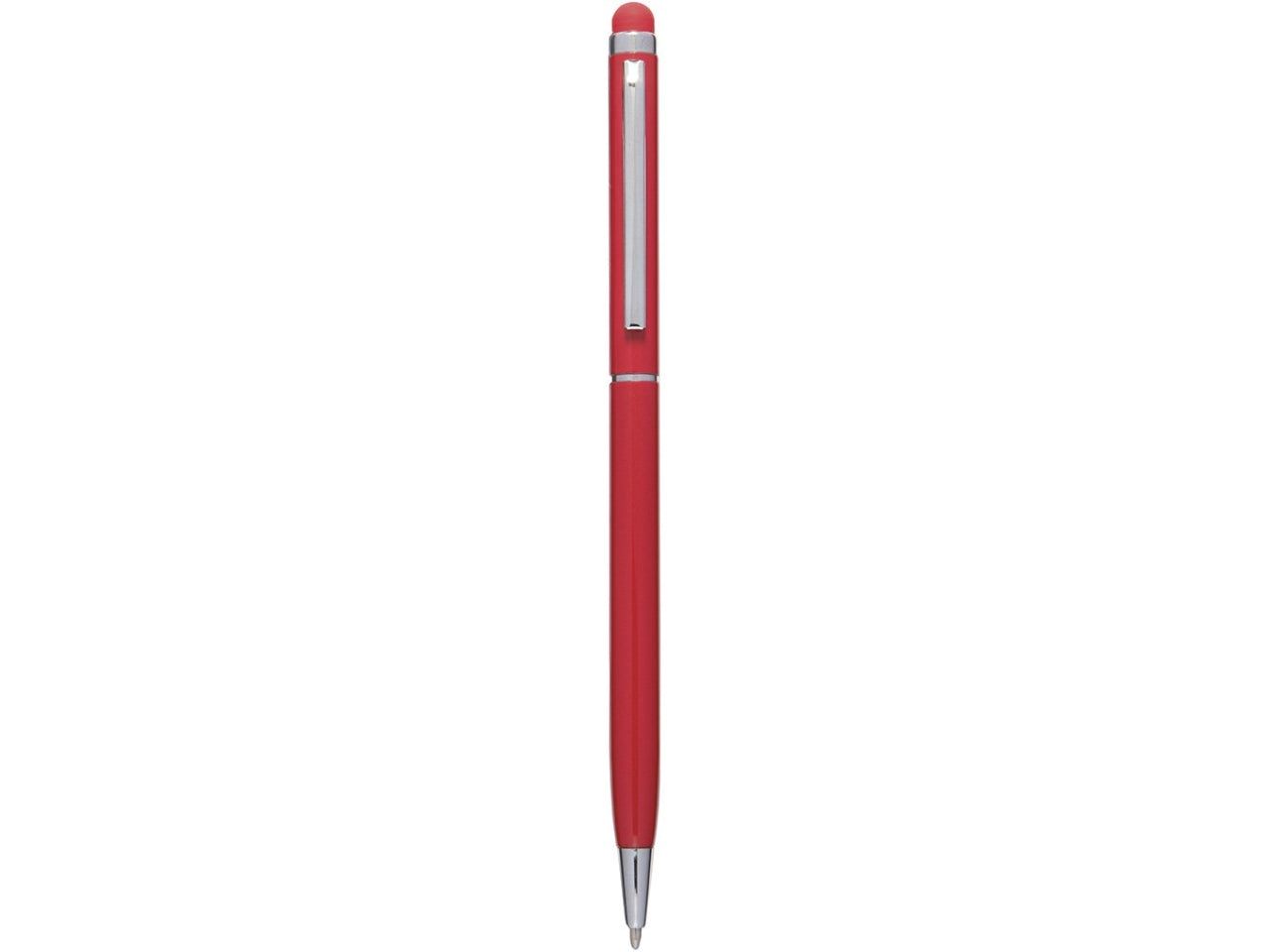 Penna a sfera con touch screen in alluminio color rosso