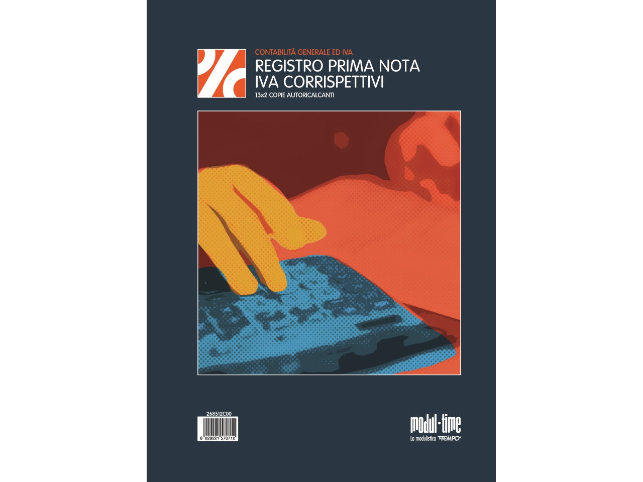 Registro prima nota iva corrispettivi 13x2 copie autoricalcante 29,7x21cm