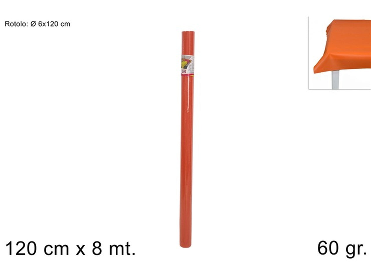 Tovaglia a rotolo in tnt 120cmx8mt 60gr arancio