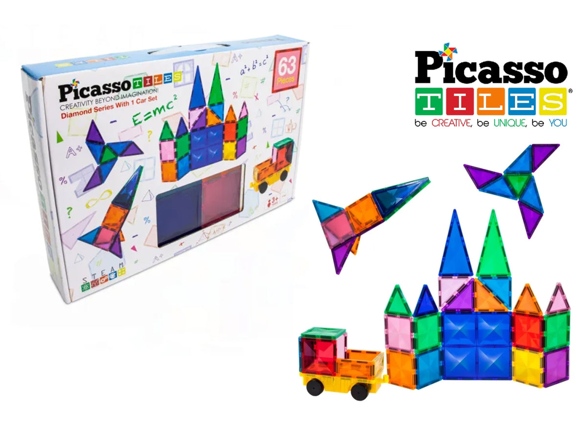 Picasso Magnetic piastrelle e veicolo 63 pezzi