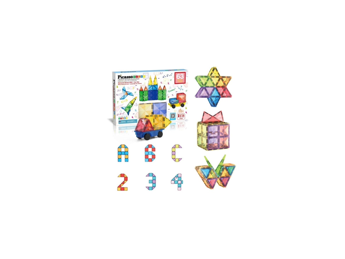 Picasso Magnetic piastrelle e veicolo 63 pezzi