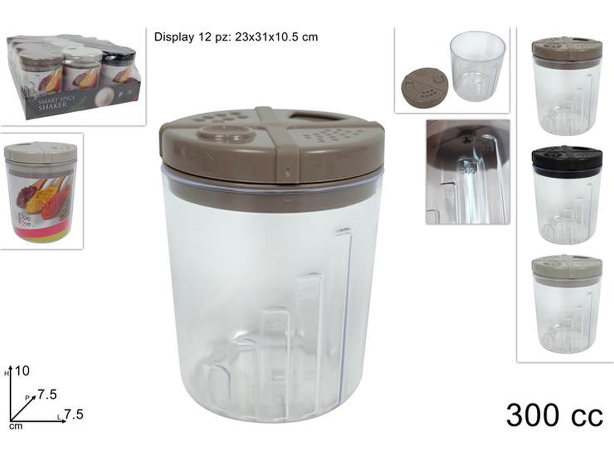 Barattolo portaspezie con dosatore 300cc colori assortiti