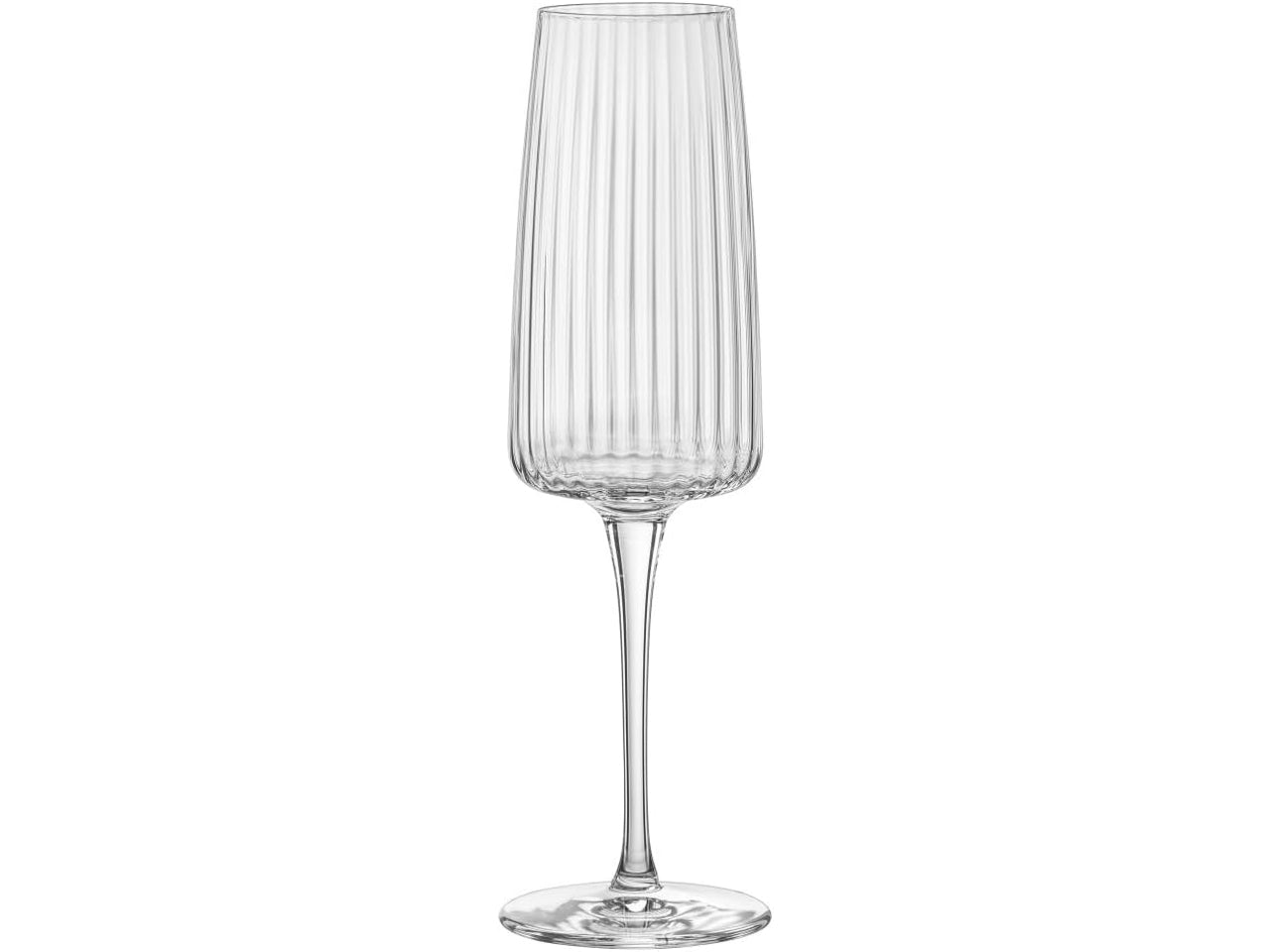 Exclusiva prosecco 6 bicchieri in vetro rigato 25,5cl 6,8xh.22,5cm