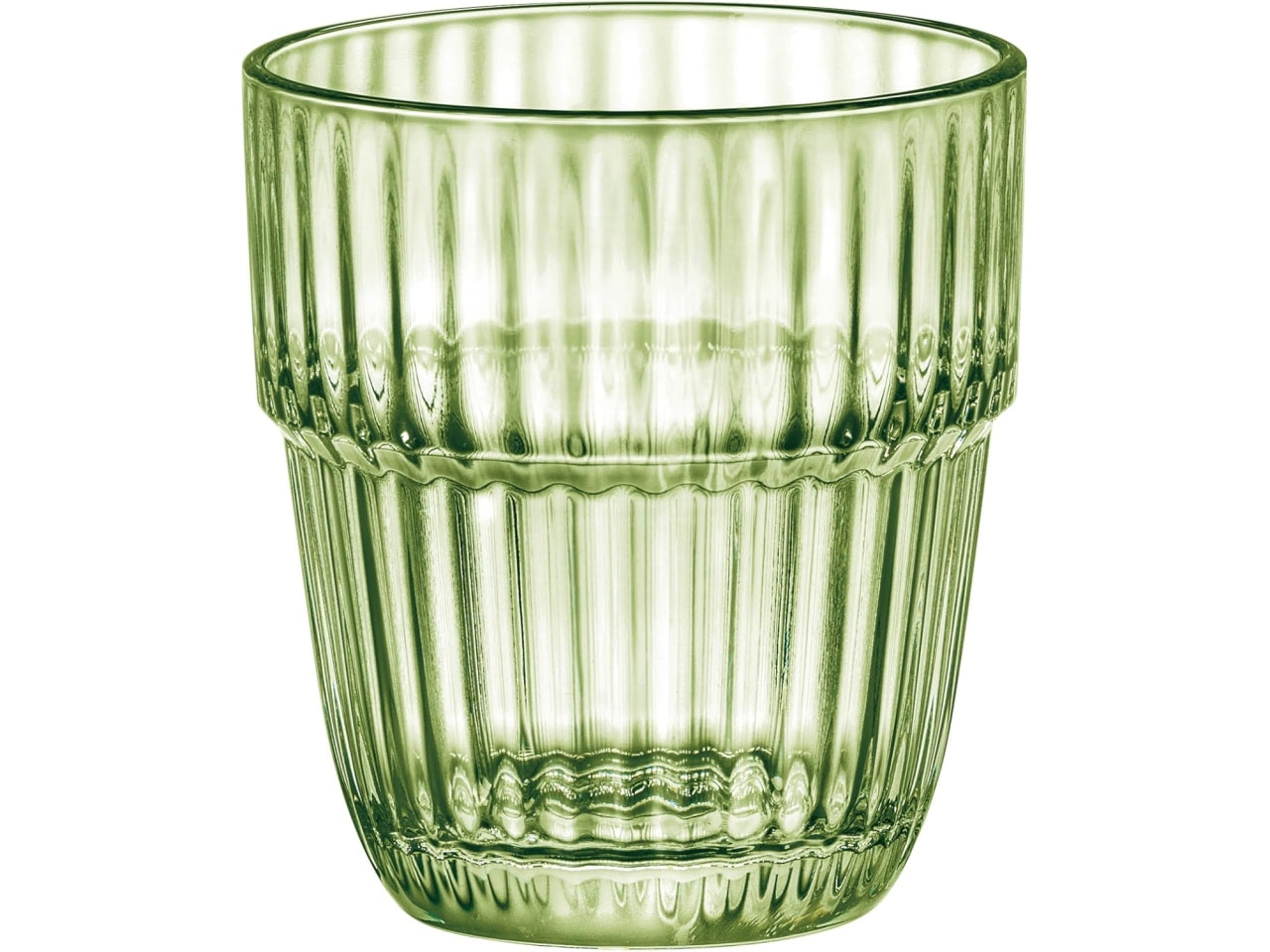 Bicchiere in vetro Barshine rocks mint da 30cl, set 6 bicchieri verdi