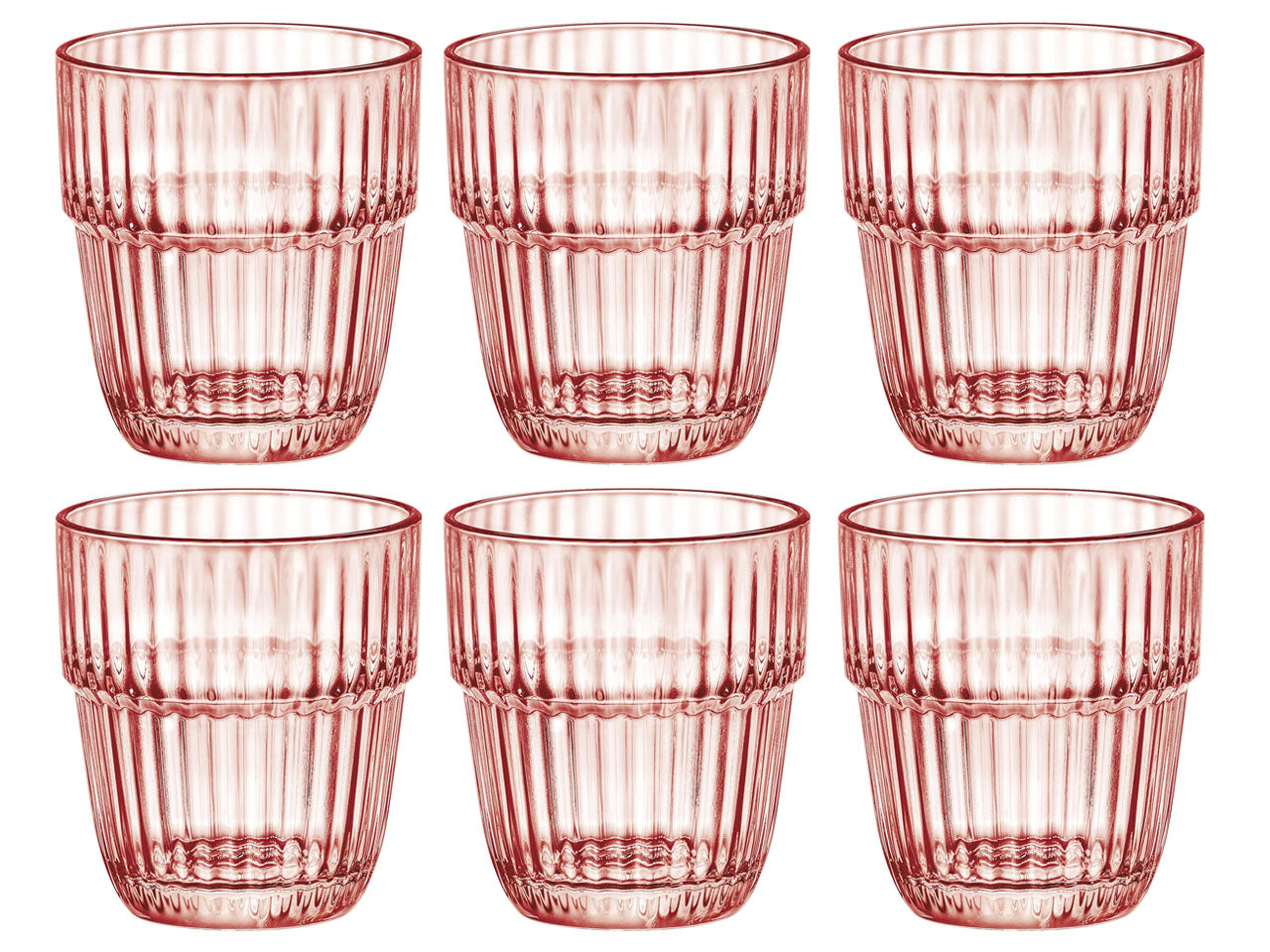 Bicchiere in vetro Barshiane rocks peach da 30cl, set 6 bicchieri pesca