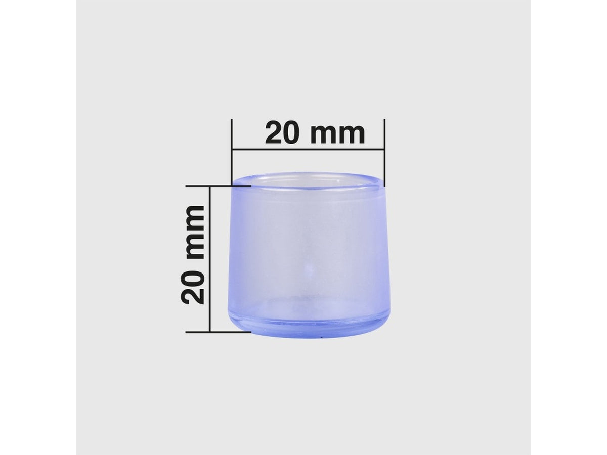 Piedini trasparenti per sedie in pvc set da 4 piedini d.20mm