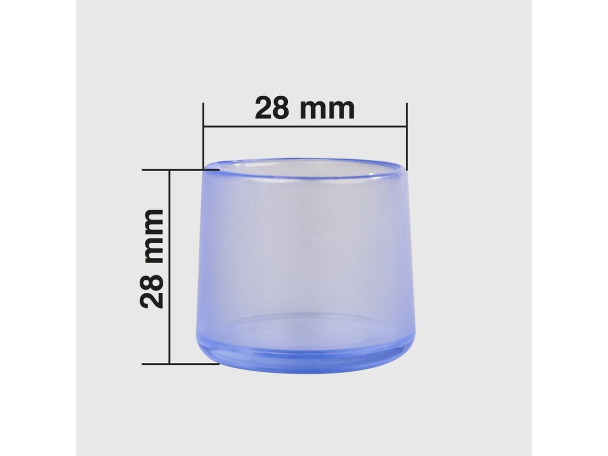 Piedini trasparenti in pvc per sedie set da 4 pedini d.28mm