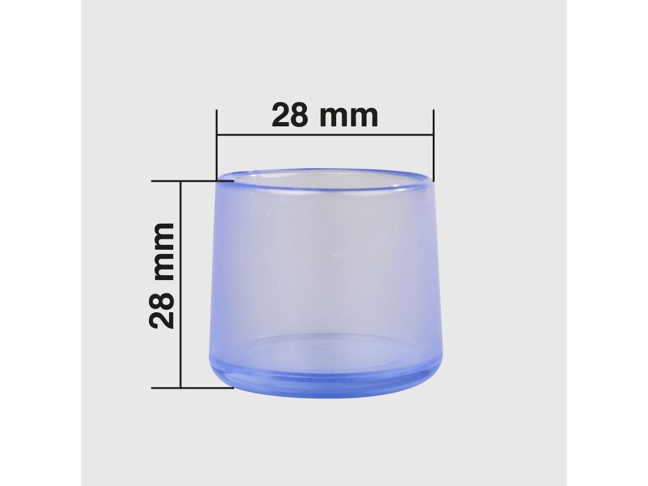 Piedini trasparenti in pvc per sedie set da 4 pedini d.28mm