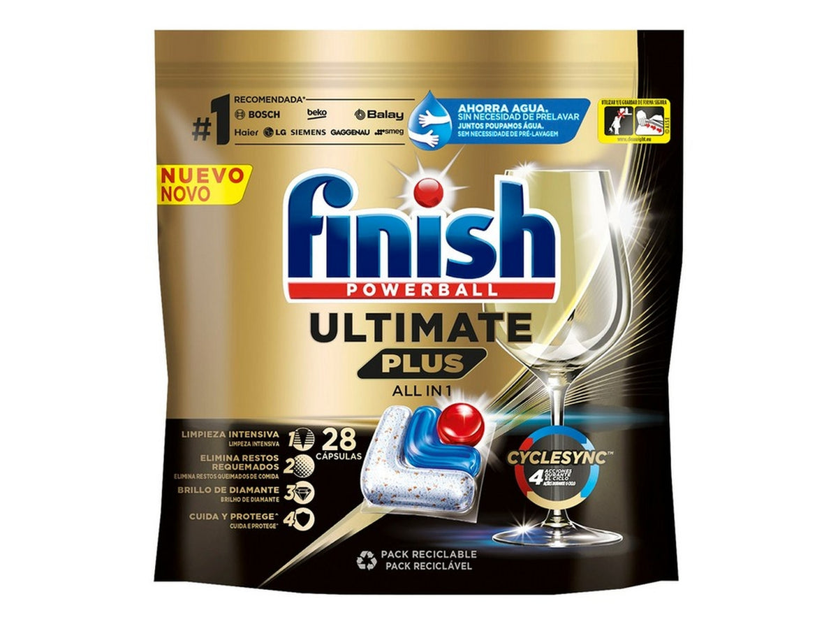 Finish powerball ultimate plus all in 1 pastiglie per lavastoviglie 28 pezzi $