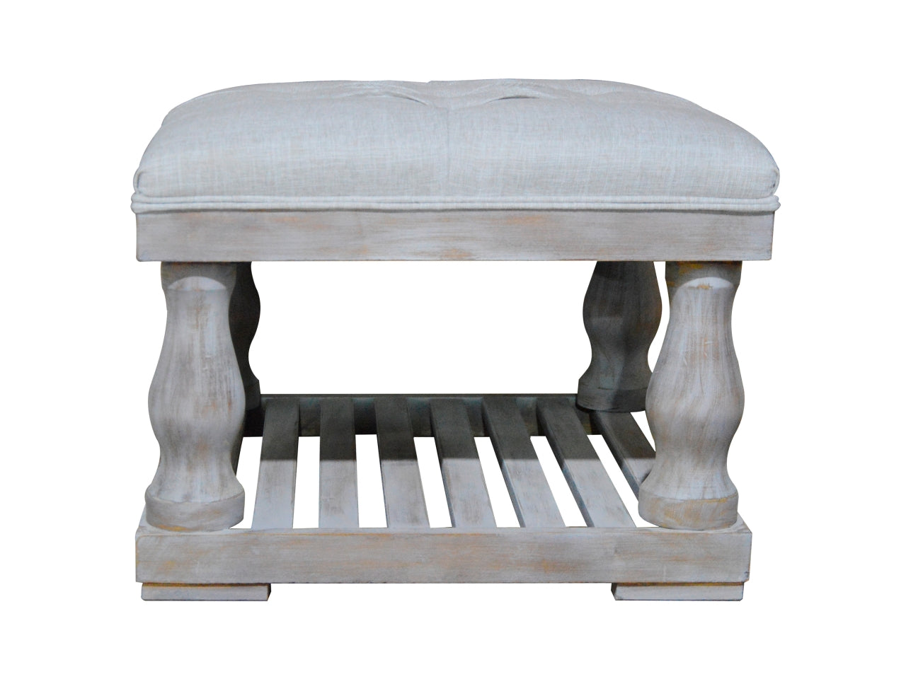 Pouf di colore crema 60x60x46,5cm
