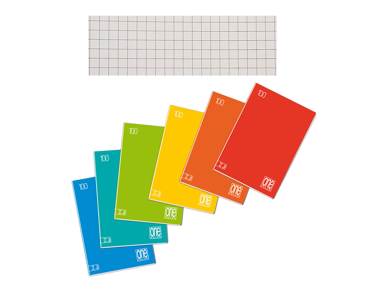 One color maxi quaderno 100g rigatura 5M alta fogliazione 24+1, 96 facciate con copertina 240g confezione da 10 pezzi colori assortiti