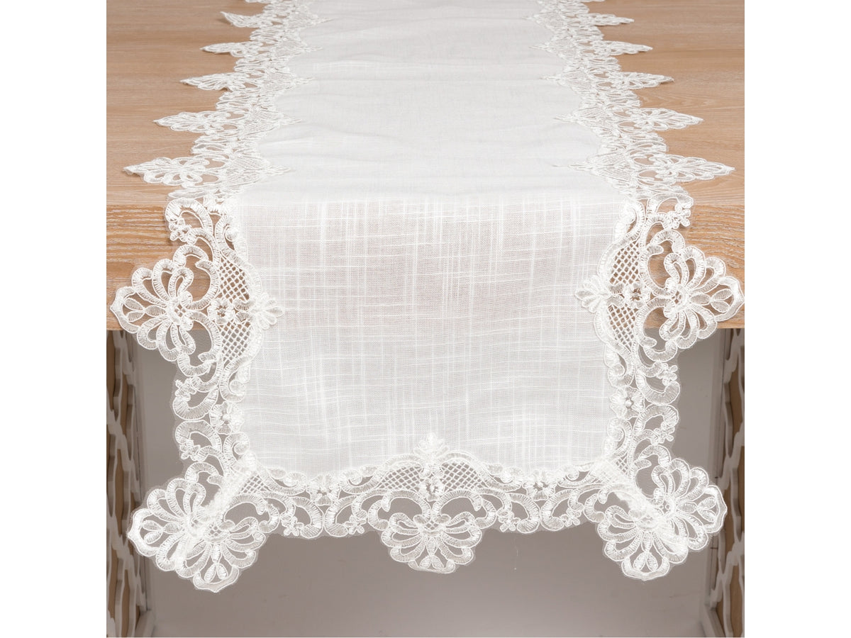 L.zora runner c/pizzo 45x140cm