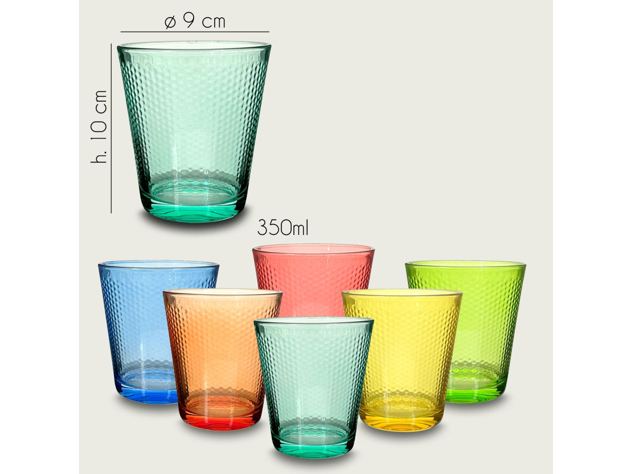 Bicchieri colori assortiti la confezione contiene 6 bicchieri