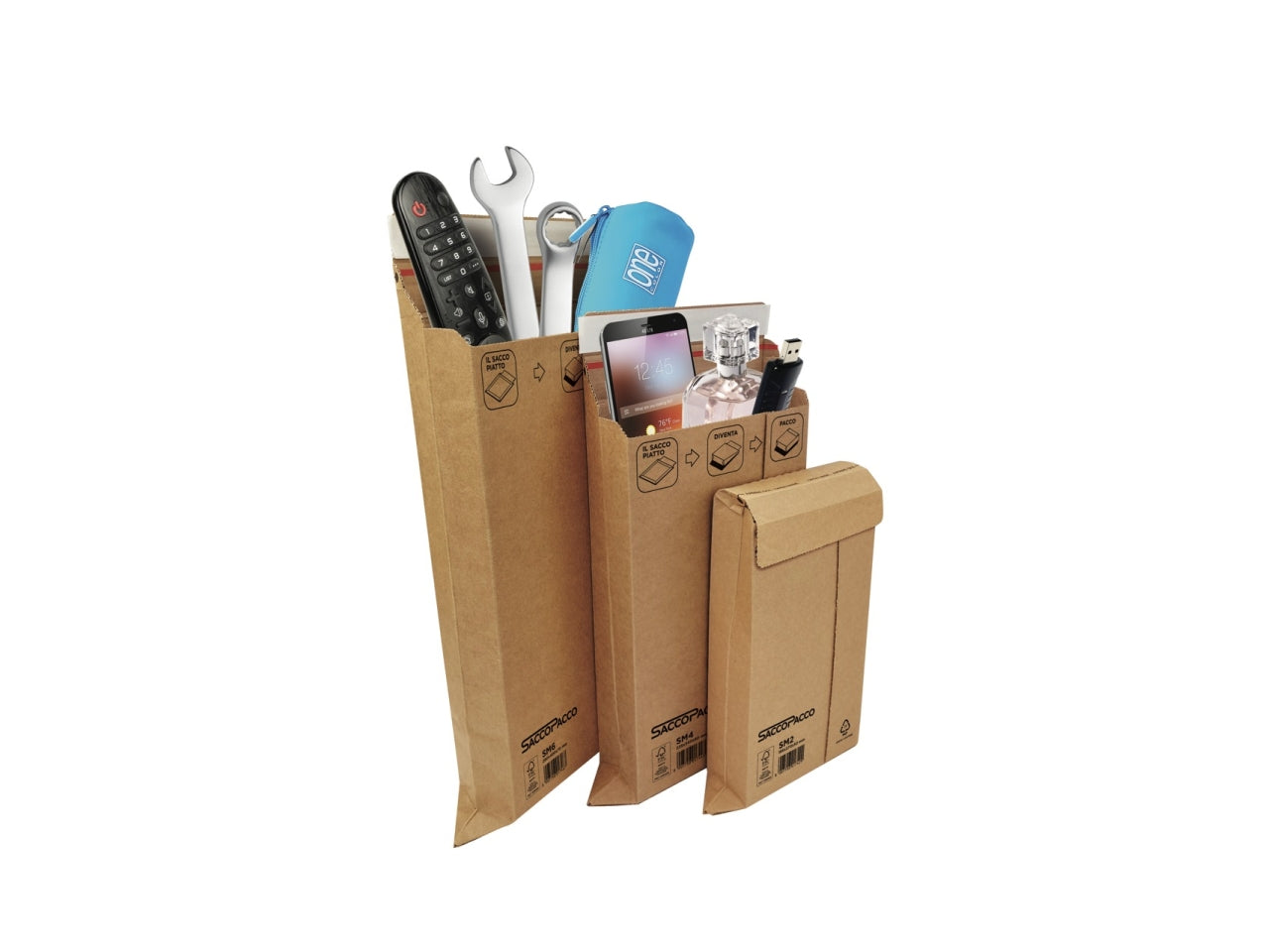 Sacchetti in cartone per spedizione SM6 con soffietto 29x40x7cm in confezione da 25 pezzi