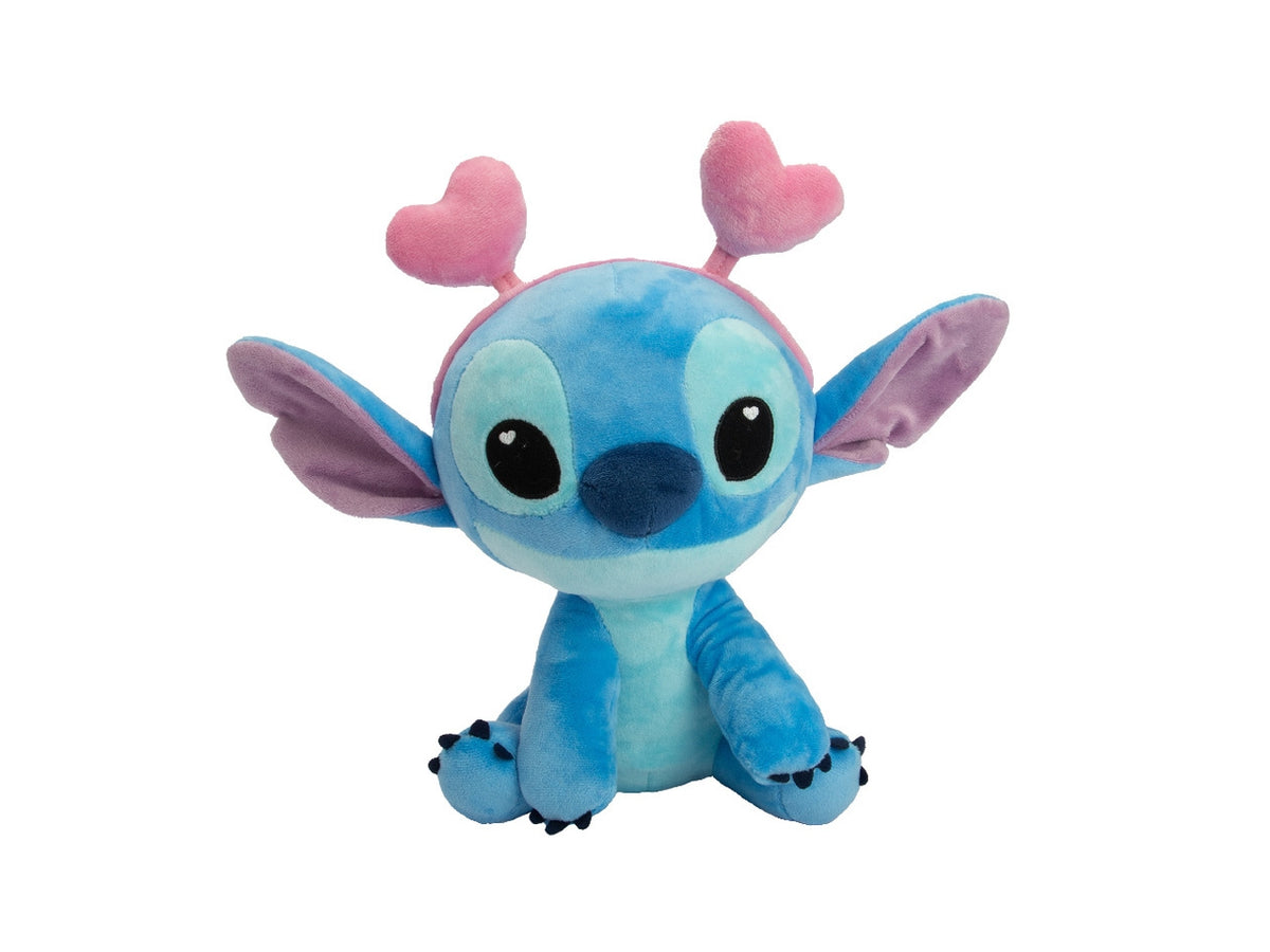 Peluche Stitch con cerchietto cuoricini 25Cm