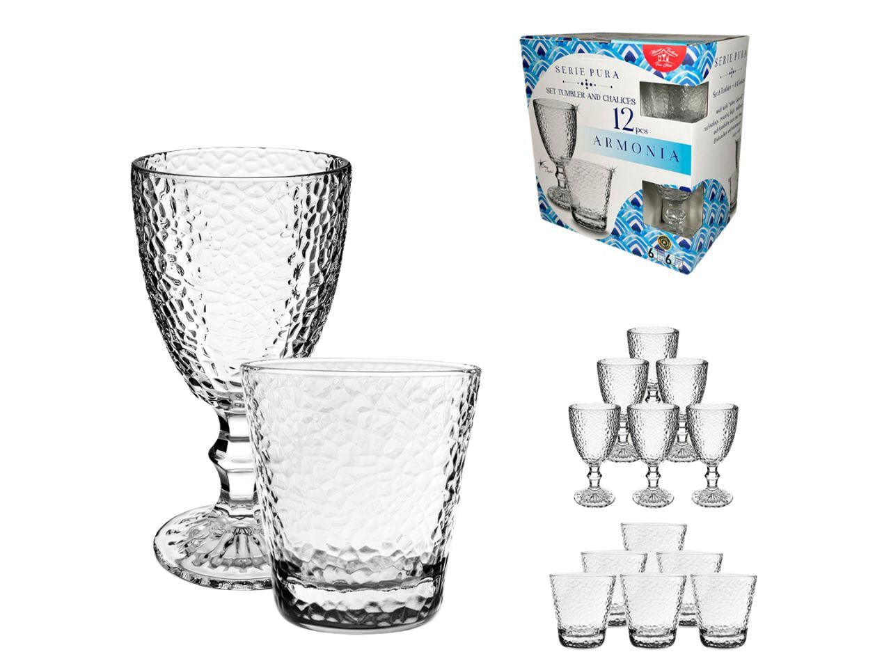 Calice e tumbler la confezione contiene 12 bicchiere