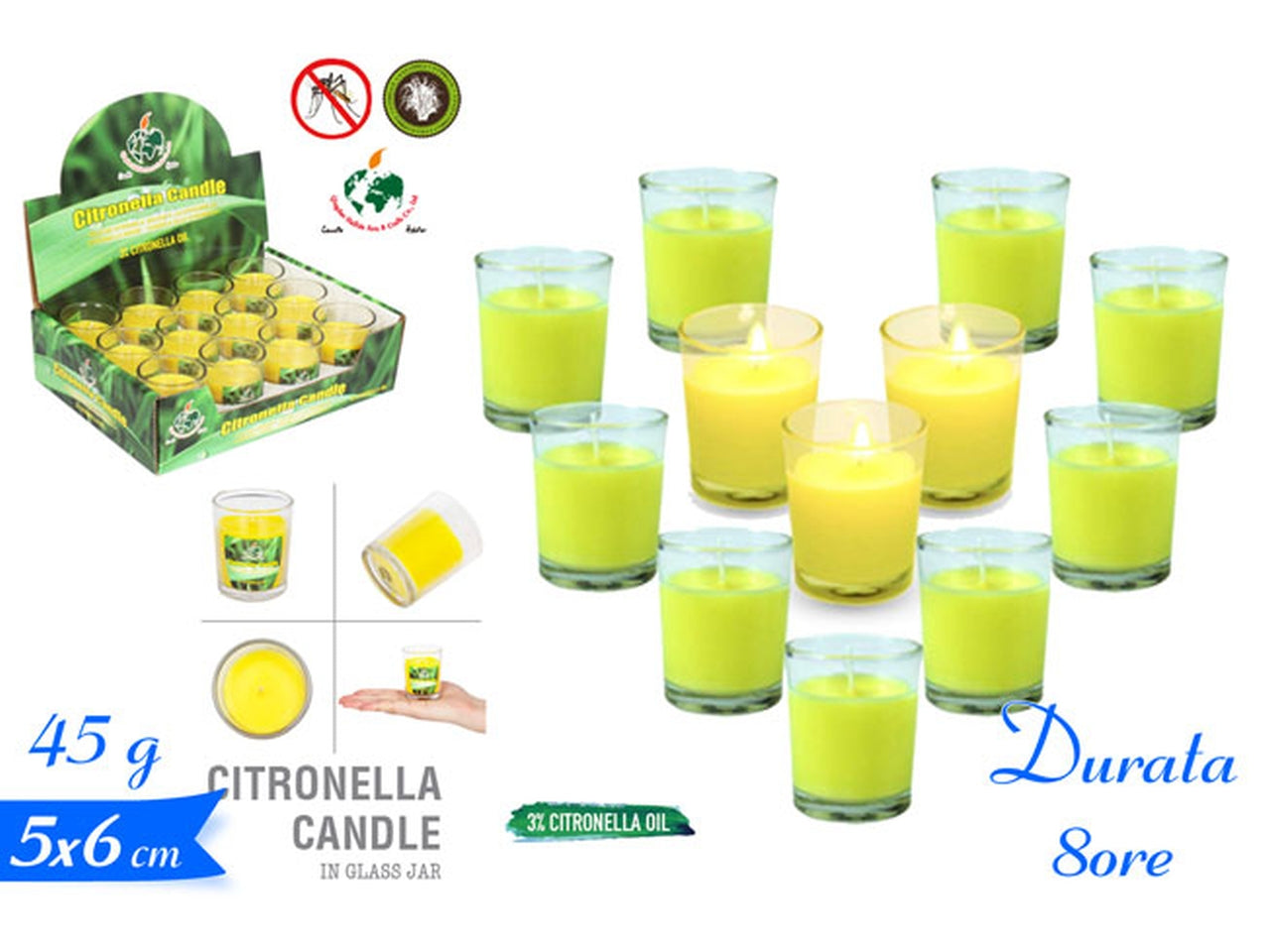 Vasetto candela citronella $