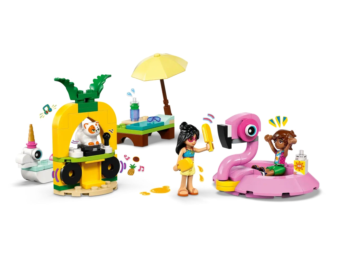 Lego Lego Friends Pool Party con unicorno e fenicottero