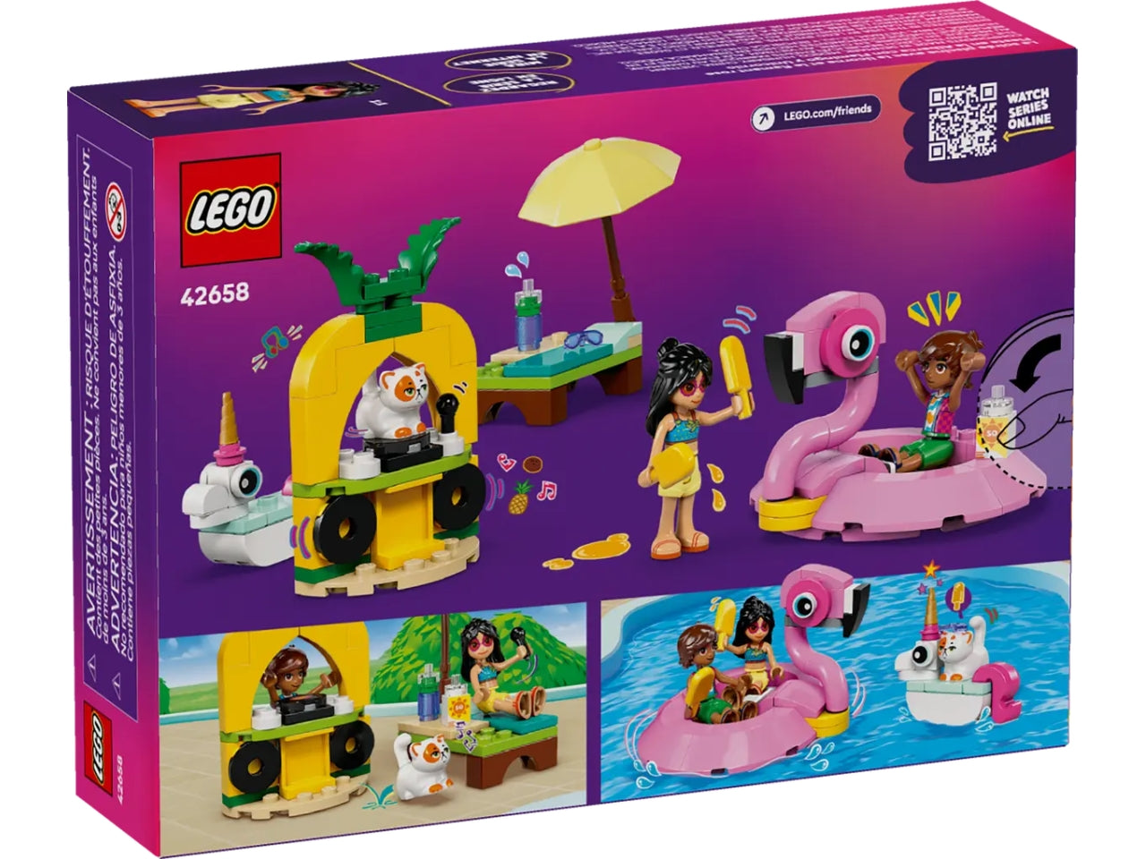 Lego Lego Friends Pool Party con unicorno e fenicottero
