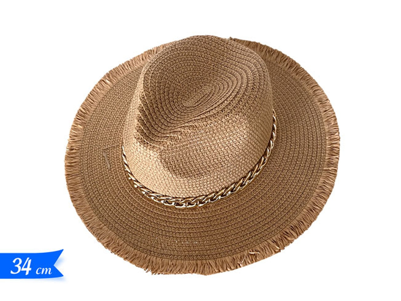Cappello paglia con decorazione 34x11cm $