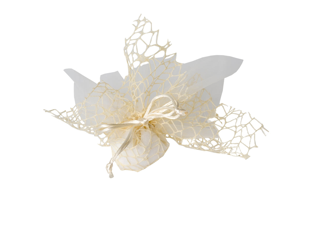 Velo rete xl con tirante 25x25cm crema
