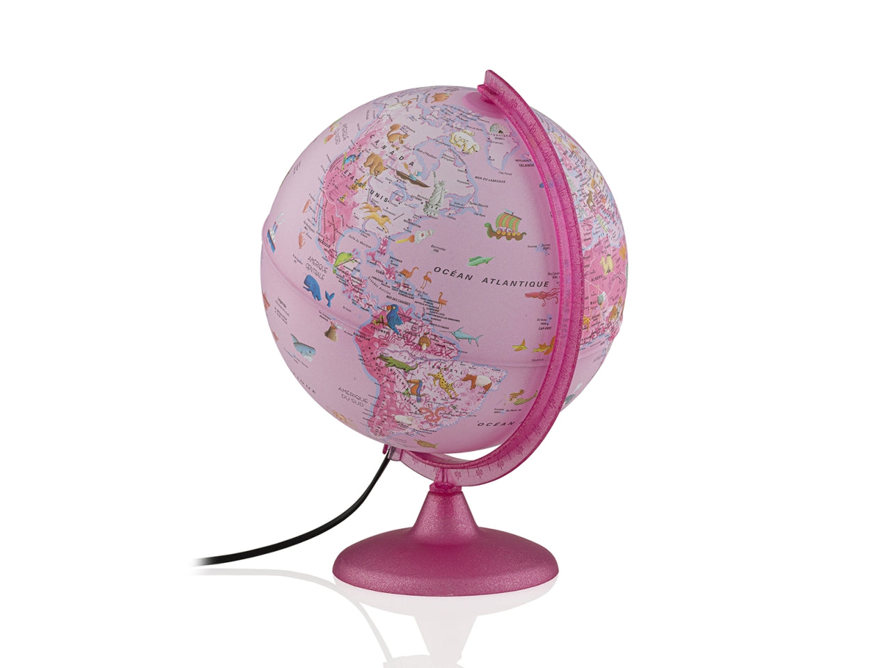 Mappamondo 25cm pink zoo