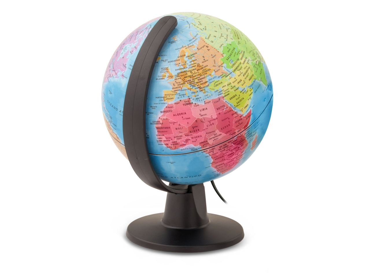 Mappamondo 16cm luce led politico continenti 5v