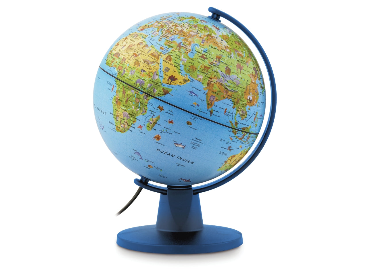 Mappamondo 16cm safari con luce 5v