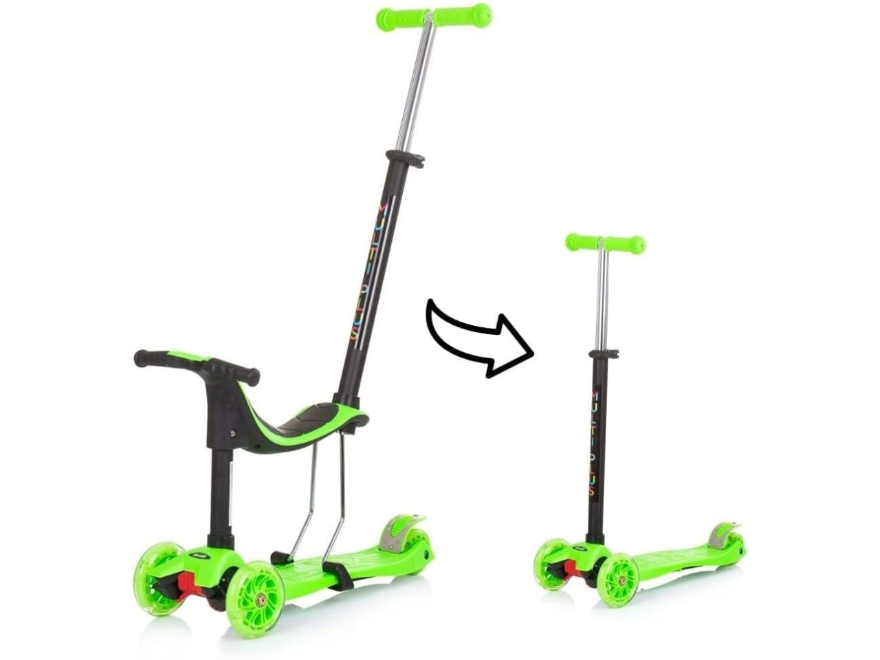 Monopattino scooter 3 in 1 verde