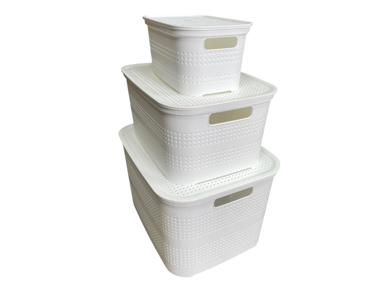 Linea smart tris scatola con coperchio small-medium-large con divisore interno bianco
