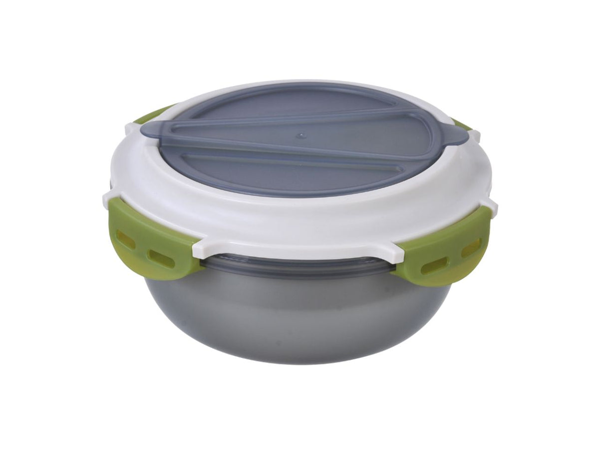 Linea cucina portapranzo superlock tondo con posate 1200ml grigio fumè