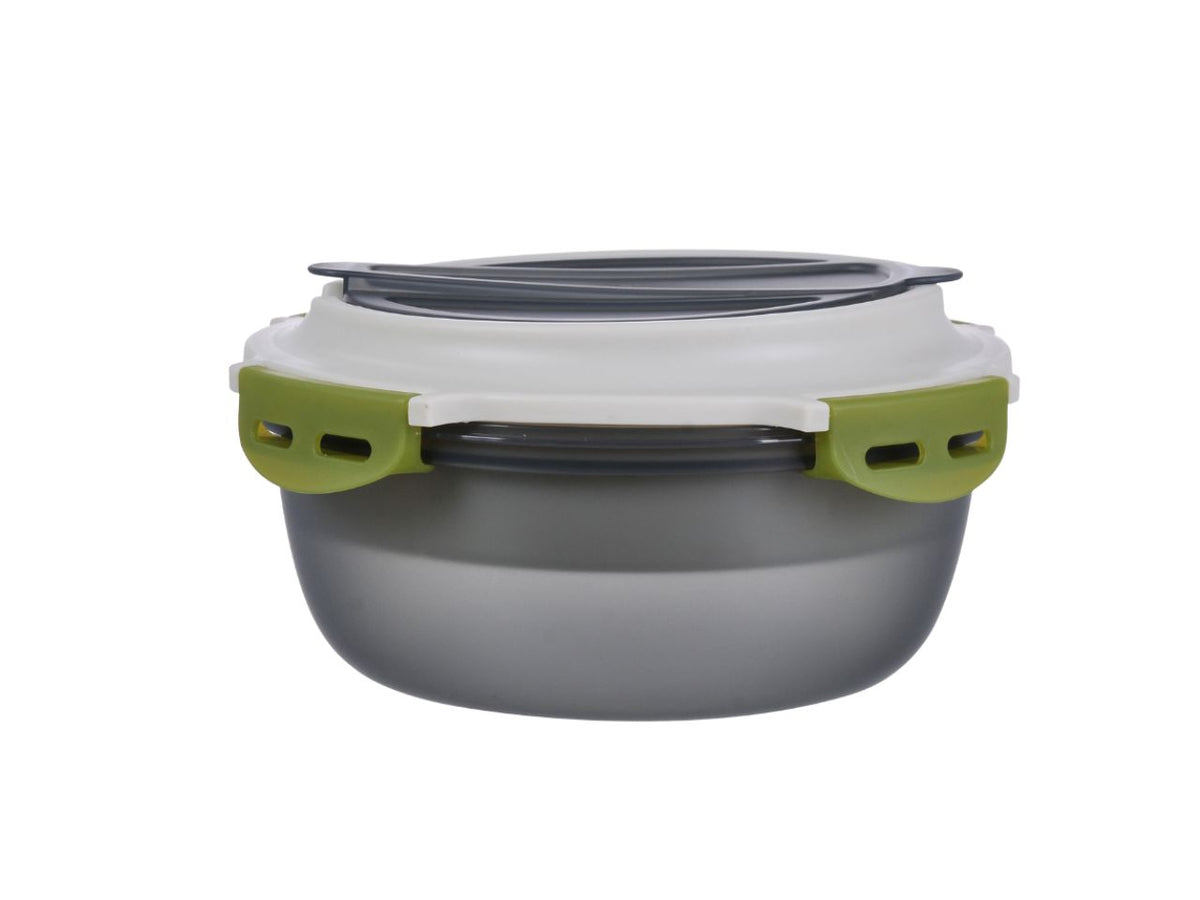 Linea cucina portapranzo superlock tondo con posate 1200ml grigio fumè