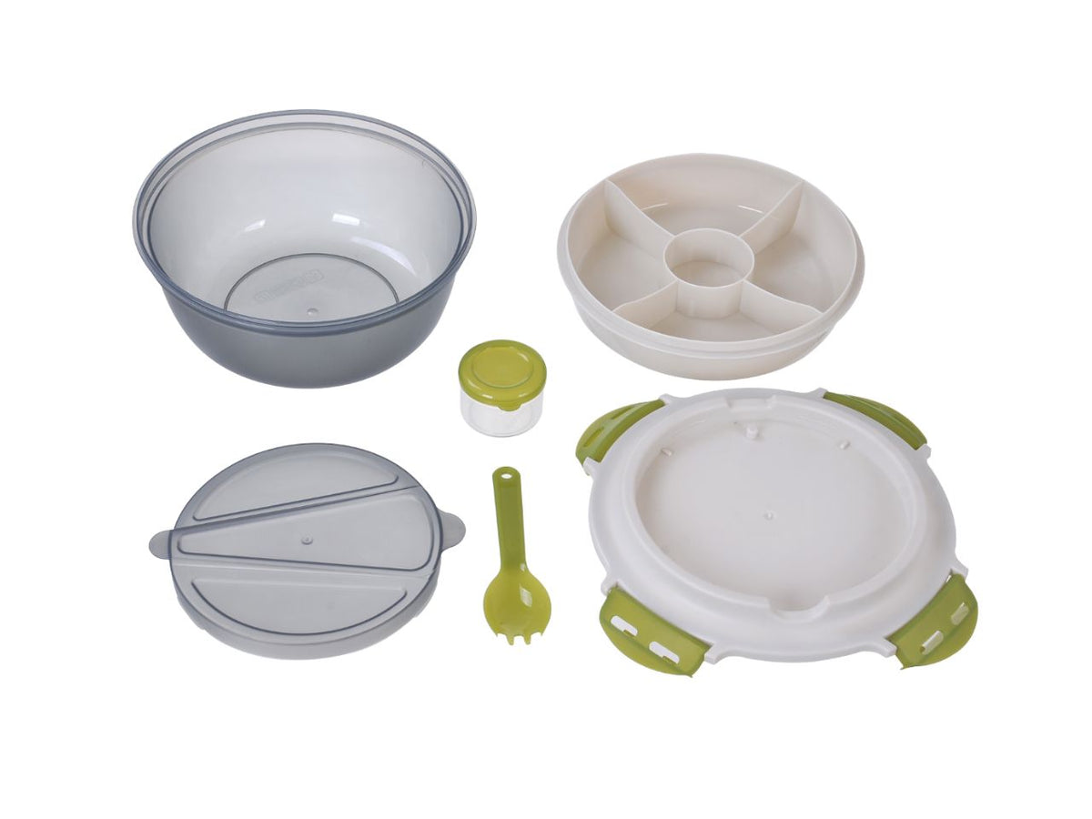 Linea cucina portapranzo superlock tondo con posate 1200ml grigio fumè