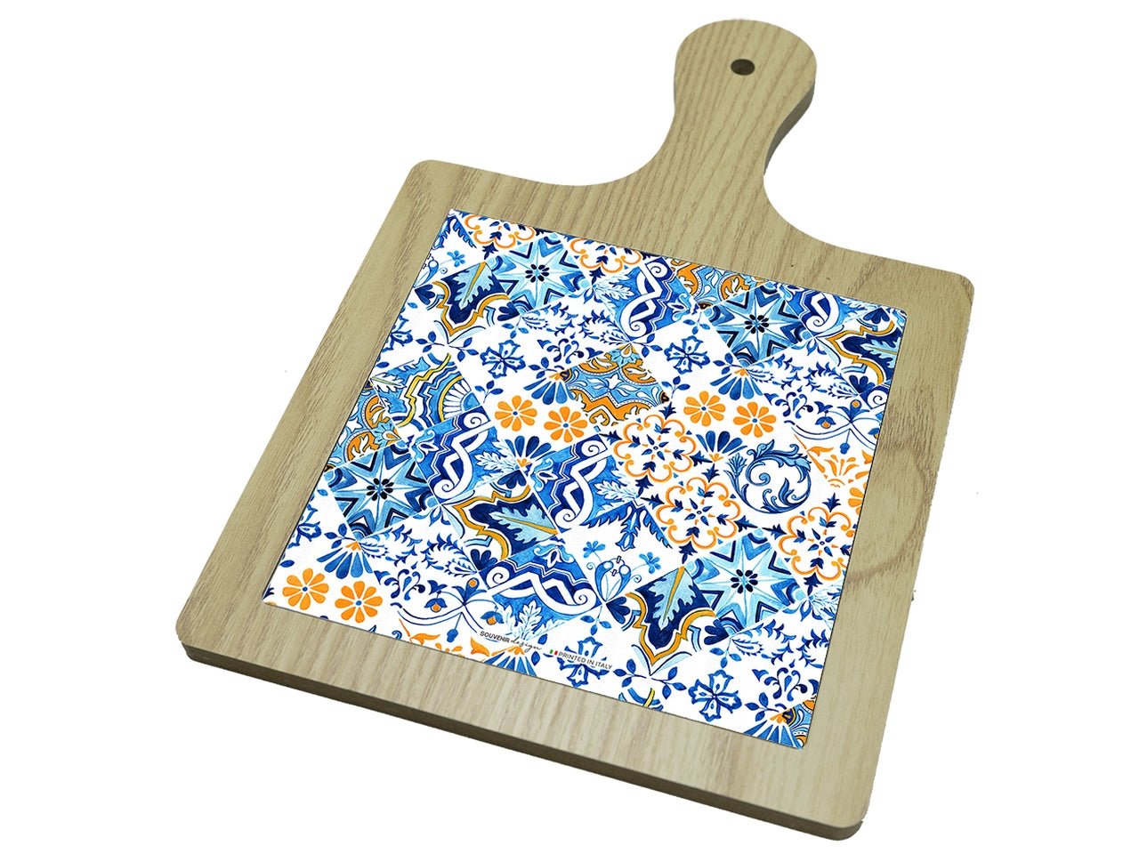 Tagliere quadrato in mdf 9,5x,9,5cm interno celeste