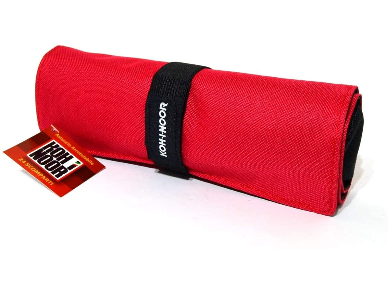 Astuccio arrotolabile vuoto con 24 scomparti, rosso