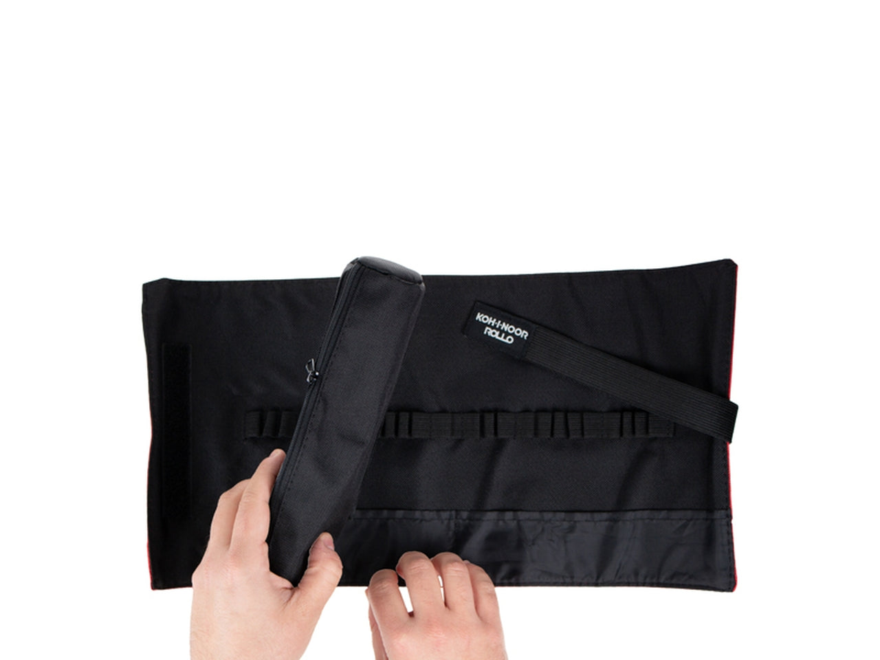 Astuccio arrotolabile vuoto con 24 scomparti, rosso