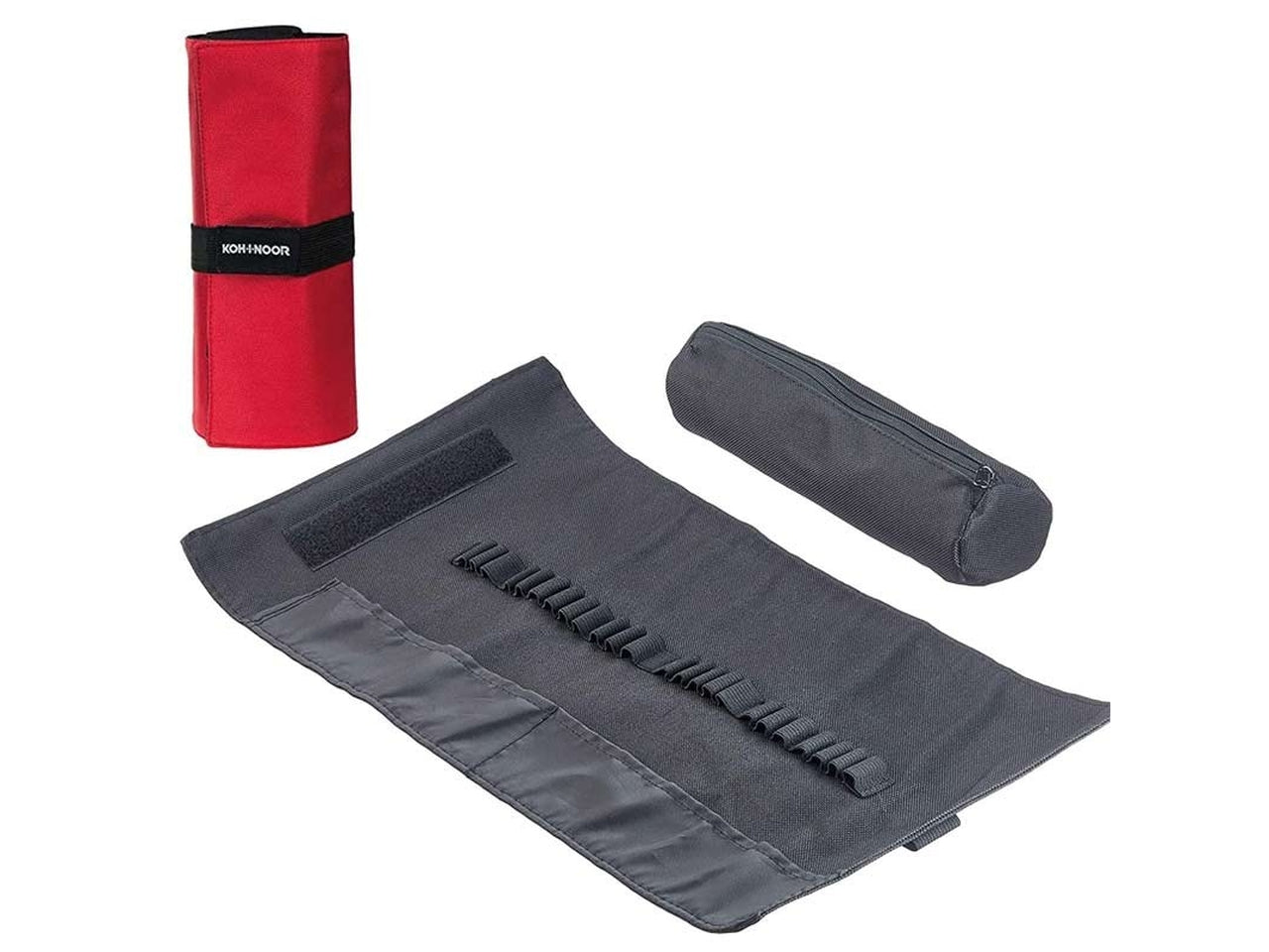Astuccio arrotolabile vuoto con 24 scomparti, rosso