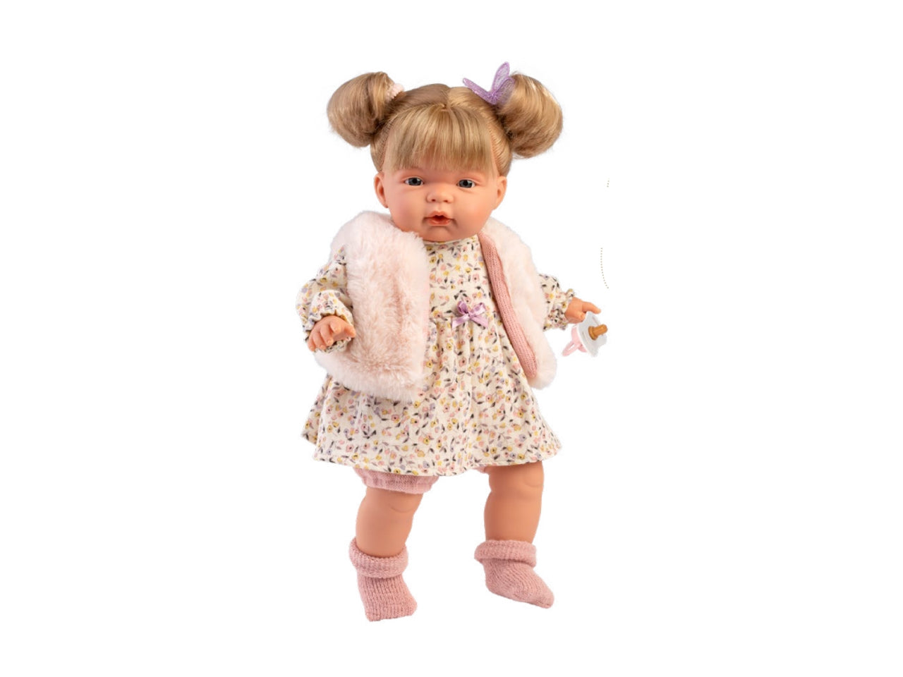 Reborn morbido joelle 38cm pelliccia rosa