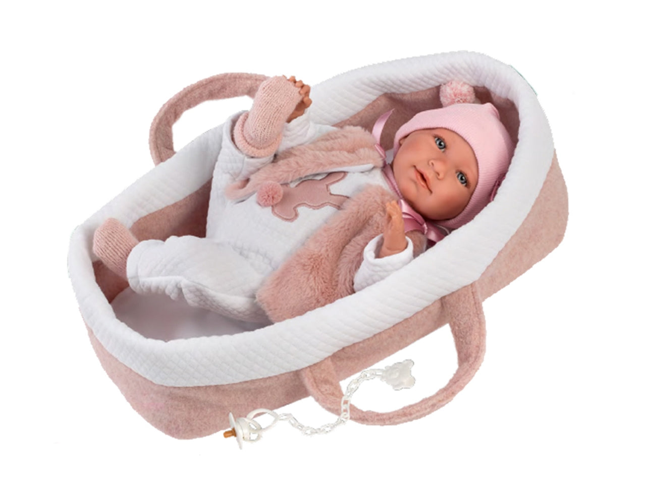 Reborn morbido mimi 42cm culla rosa