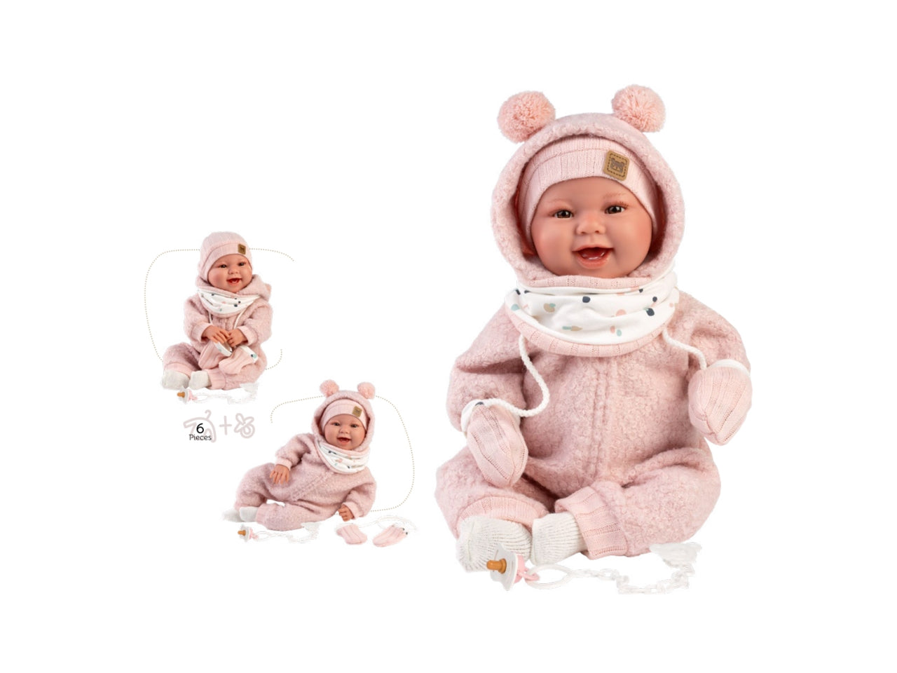 Reborn tala sonrisas corpo morbido articolato 44cm