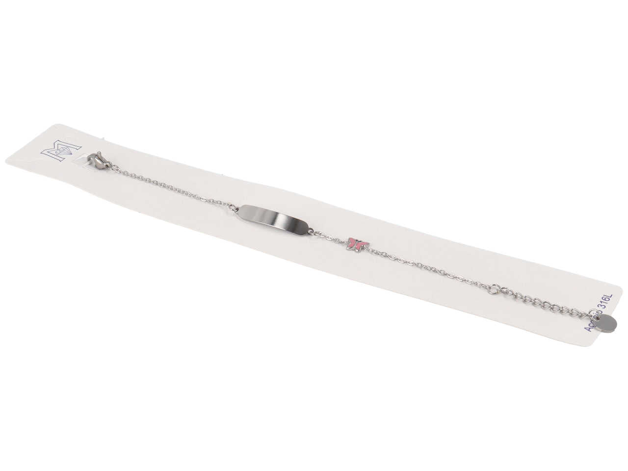 Bracciale acciaio piastra e farfalla