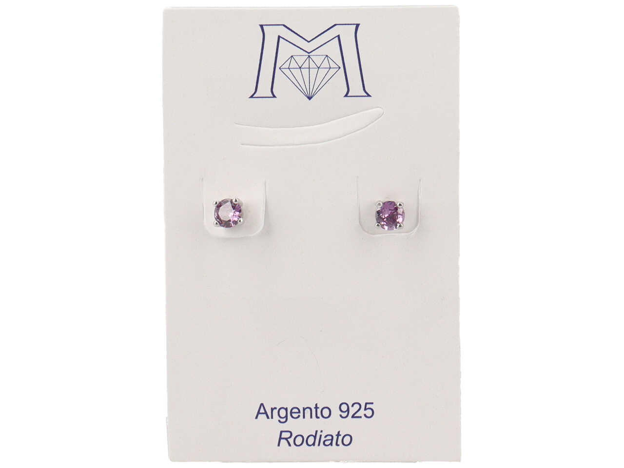 Orecchini punto luce 4,5mm 4 punte violet