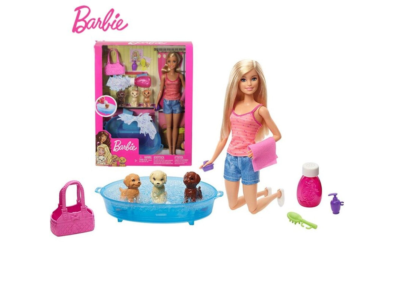 Barbie bagnetto dei cuccioli c/accessori