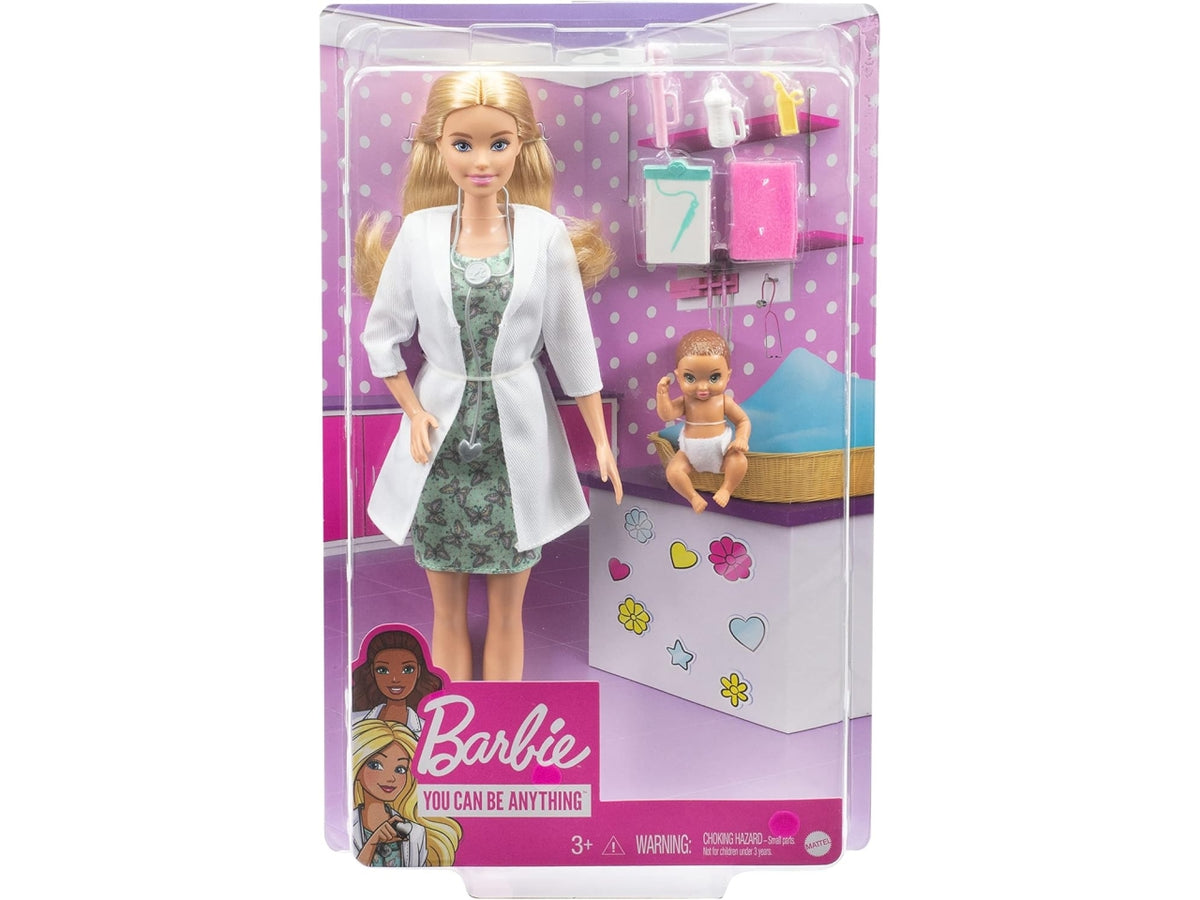 Barbie pediatra con bebe e accessori