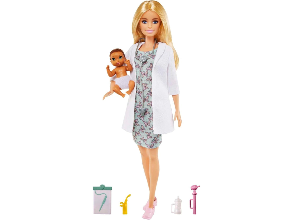 Barbie pediatra con bebe e accessori