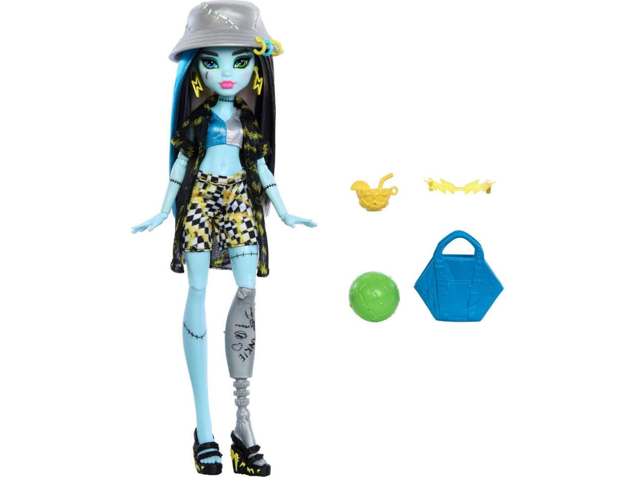 Monster high bambola scare-adise island frankie stein con accessori