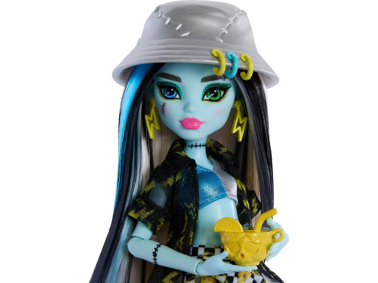 Monster high bambola scare-adise island frankie stein con accessori