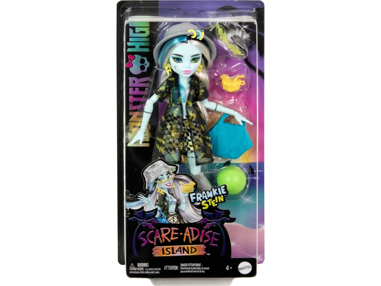 Monster high bambola scare-adise island frankie stein con accessori