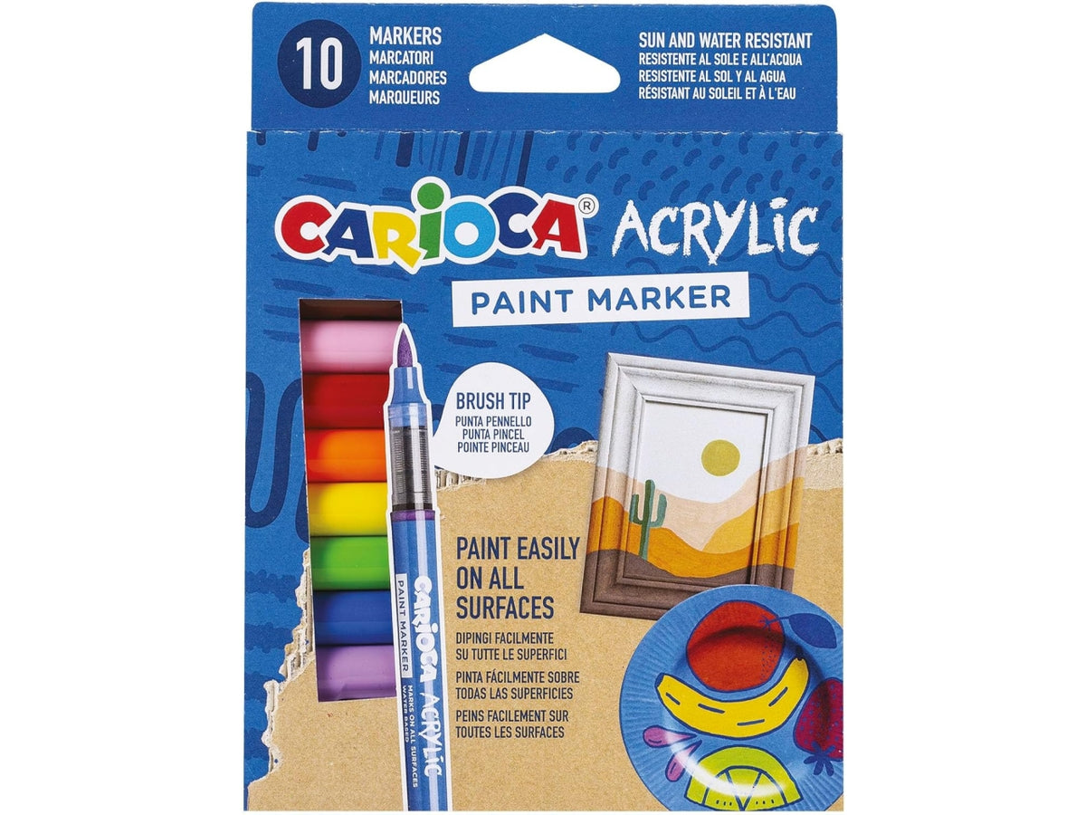 Carioca pennarelli acrylic paint marker scatola 10 pezzi