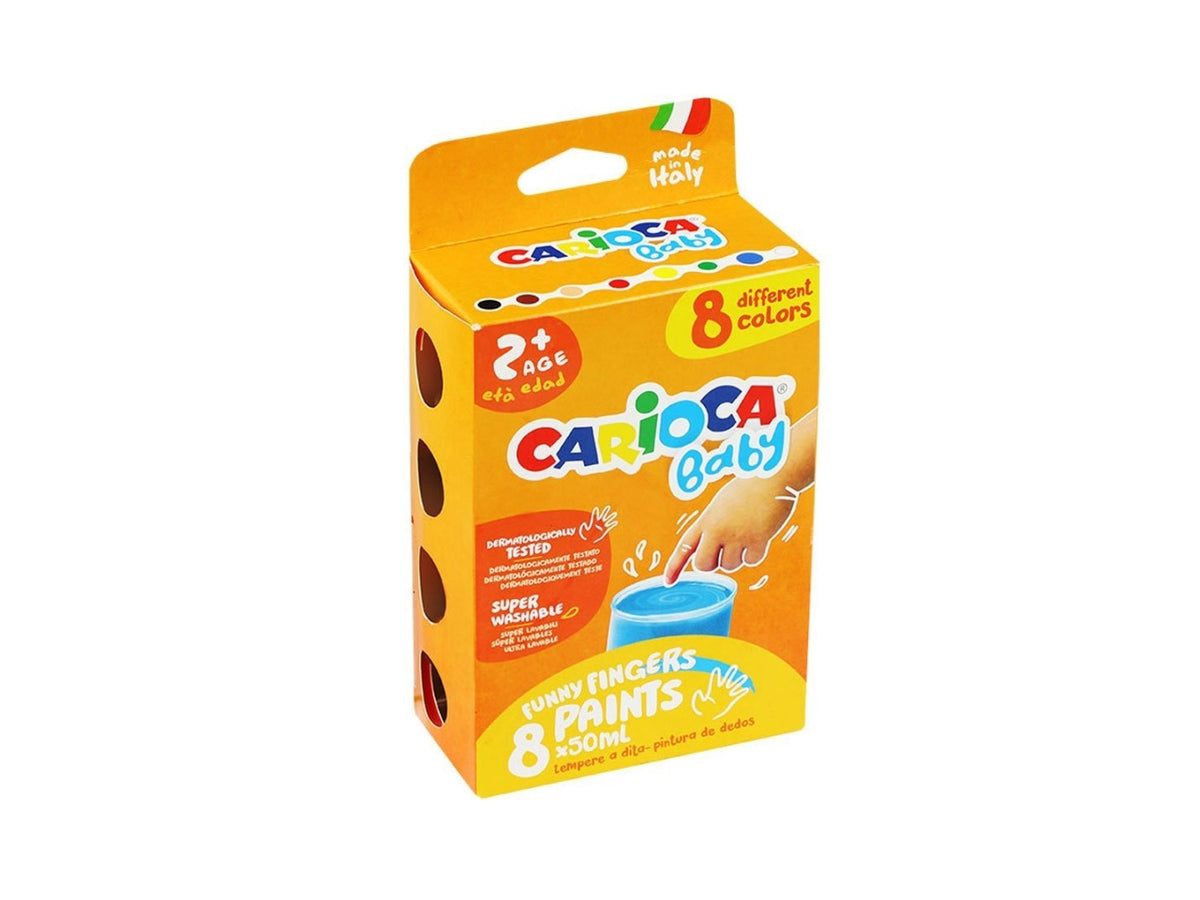 Carioca baby colori a dita 8x50ml per bambini da 2+anni